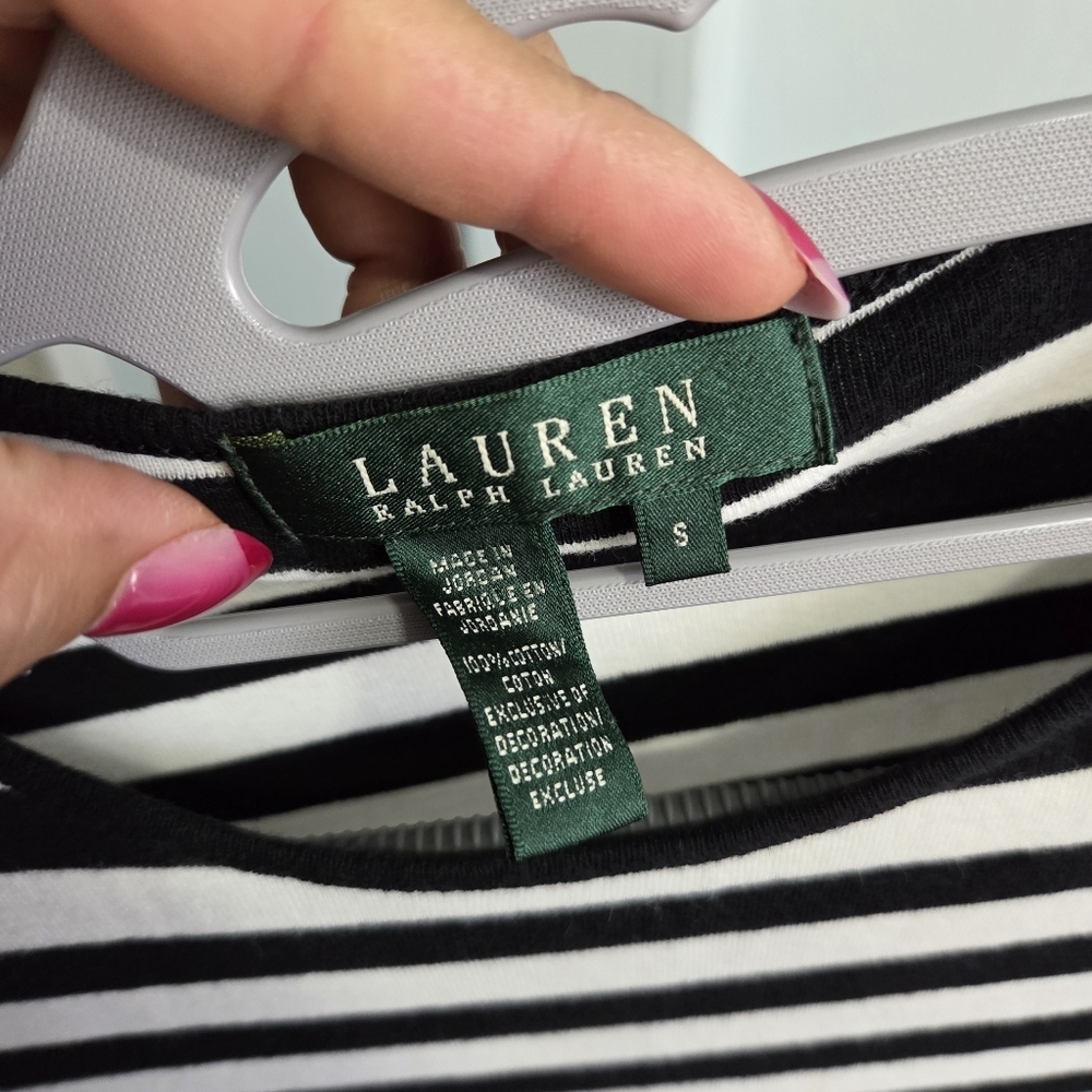 Lauren Ralph Lauren Black and White Striped Top - Picture 5 of 5